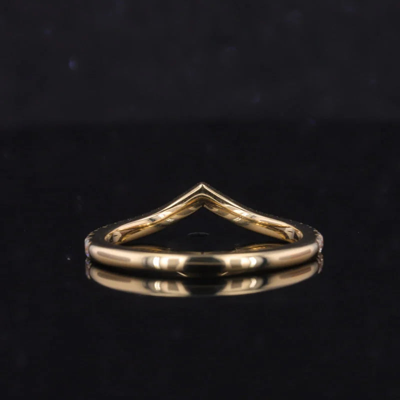 Wedding Band | Chevron Diamond (Solid gold) | Lady Estere Jewellery | Worldwide 14K 18K Solid Gold Lab Grown Moissanite White Yellow Rose