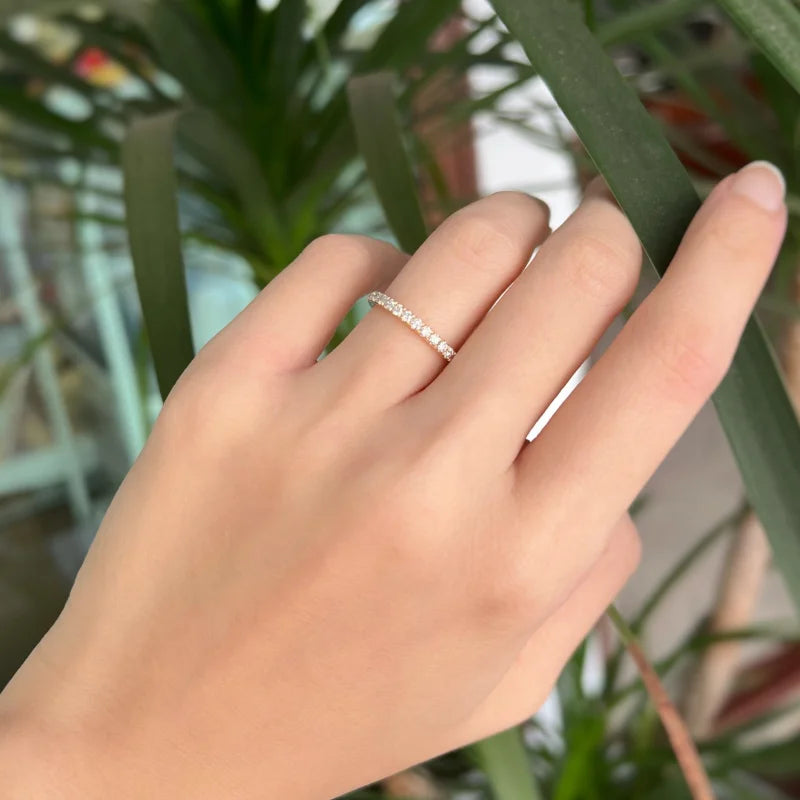 Wedding Band | Half Eternity Diamond (Solid gold) | Lady Estere Jewellery 14K 18K Solid Gold Lab Grown Moissanite White Yellow Rose SG, AU,