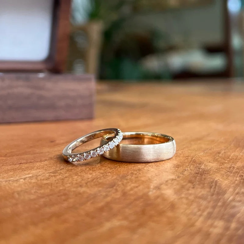 Wedding Band | Half Eternity Diamond (Solid gold) | Lady Estere Jewellery 14K 18K Solid Gold Lab Grown Moissanite White Yellow Rose SG, AU,