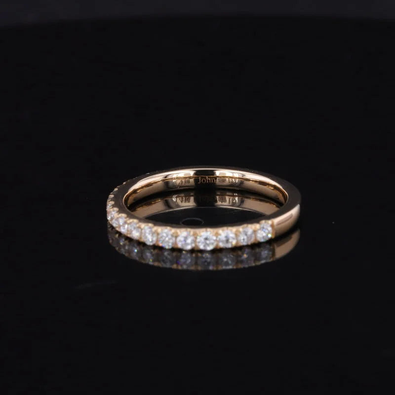 Wedding Band | Half Eternity Diamond (Solid gold) | Lady Estere Jewellery 14K 18K Solid Gold Lab Grown Moissanite White Yellow Rose SG, AU,