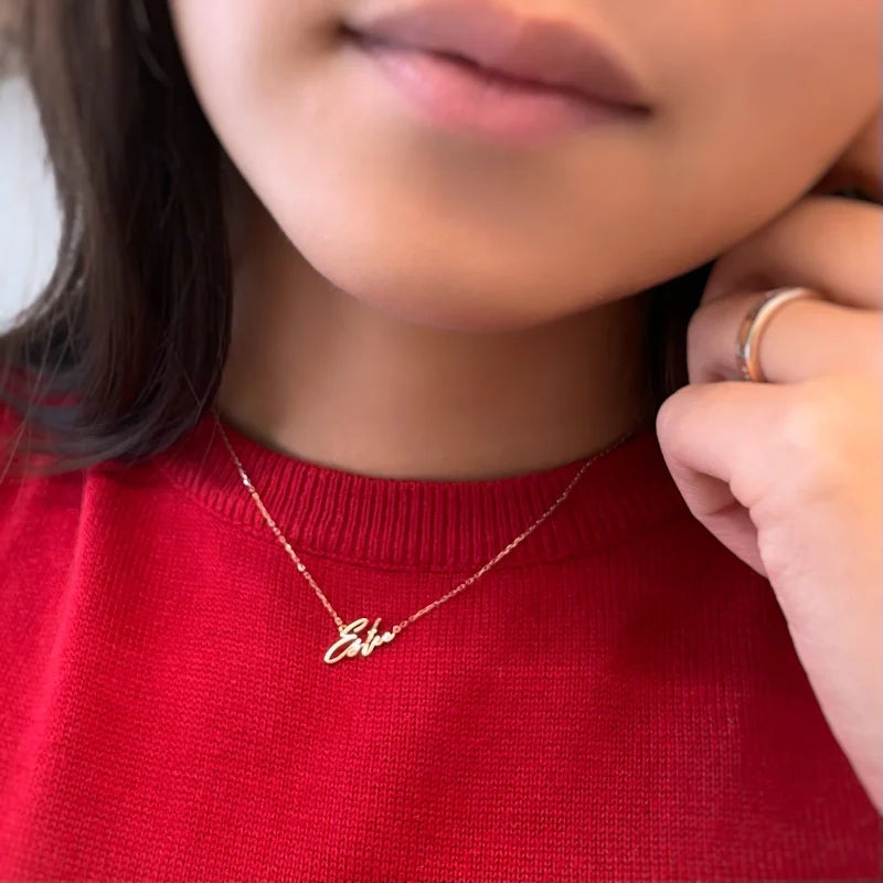Word | Personalized Name Necklace (Solid Gold) | Lady Estere Jewellery | Worldwide 14K 18K Solid Gold Lab-Grown Diamond Moissanite White