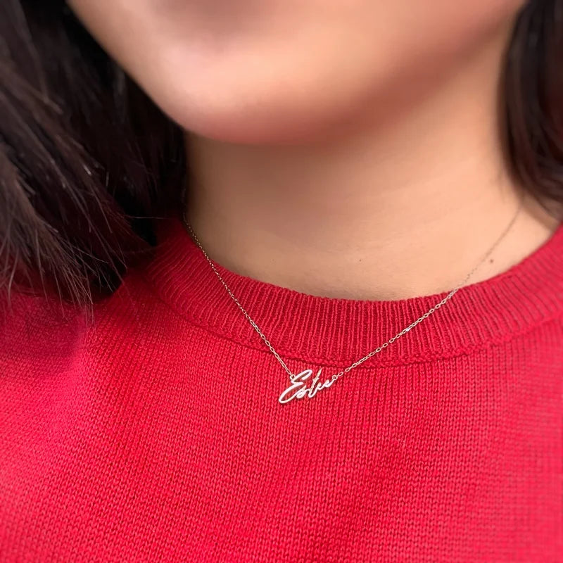 Word | Personalized Name Necklace (Solid Gold) | Lady Estere Jewellery | Worldwide 14K 18K Solid Gold Lab-Grown Diamond Moissanite White