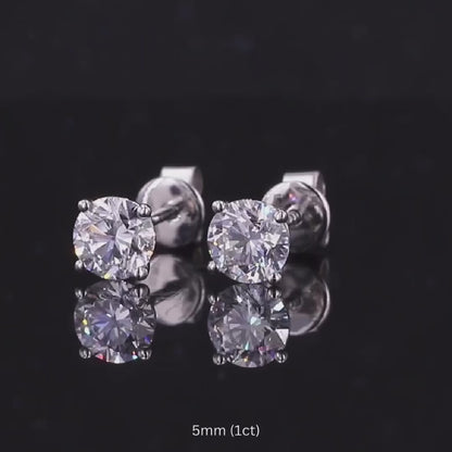 Soleil | Multi-Sizes Diamond or Moissanite Studs (Solid Gold)