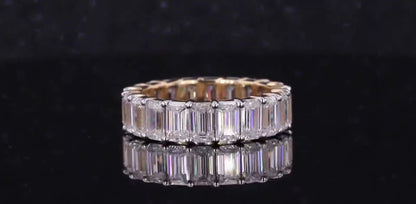 Emerald Cut | 6ct Full Eternity Ring (Solid gold)