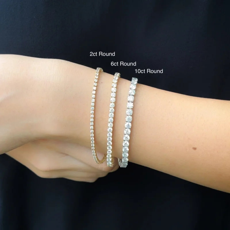 10ct Tennis Bracelet | 4mm Lab Grown Diamonds in Solid Gold | Lady Estere Jewellery 14K 18K Diamond Moissanite White Yellow Rose SG, AU,