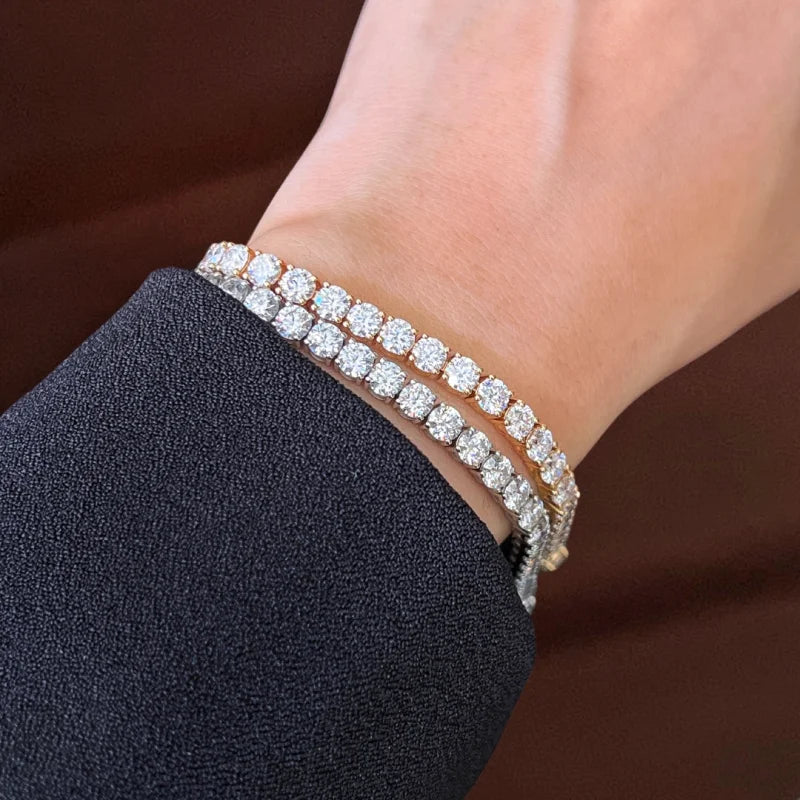10ct Tennis Bracelet | 4mm Round Brilliant Diamonds in Solid Gold | Lady Estere Jewellery 14K 18K Lab - Grown Diamond Moissanite White