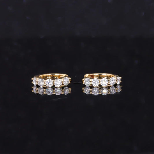 18K Solid Gold Moissanite Hoops | Lady Estere Jewellery | Worldwide Shipping 14K Lab-Grown Diamond White Yellow Rose SG, AU, USA, HK