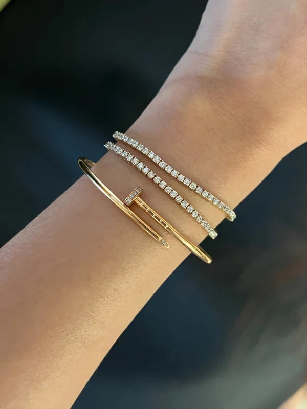 2ct Tennis Bracelet | 2mm Lab Grown Diamonds in Solid Gold | Lady Estere Jewellery 14K 18K Diamond Moissanite White Yellow Rose SG, AU,