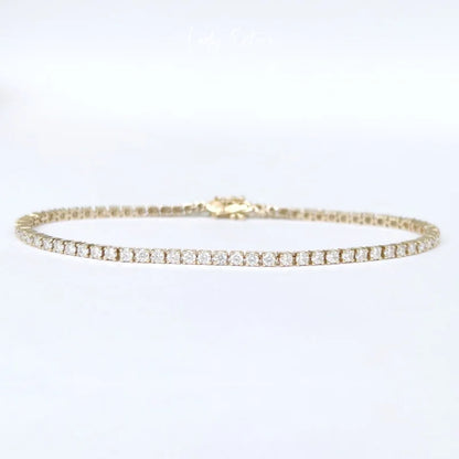2ct Tennis Bracelet | 2mm Lab Grown Diamonds in Solid Gold | Lady Estere Jewellery 14K 18K Diamond Moissanite White Yellow Rose SG, AU,