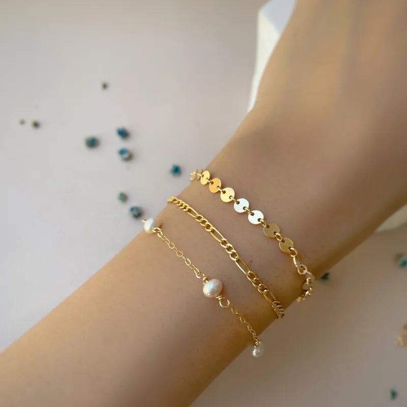 3 Jan | Pearl Space Bracelet | Lady Estere Jewellery | Worldwide Shipping 14K 18K Solid Gold Lab-Grown Diamond Moissanite White Yellow Rose
