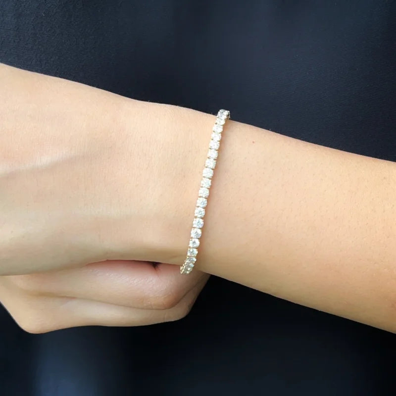 6ct Tennis Bracelet | 3mm Round Brilliant Diamonds in Solid Gold (Best Seller) | Lady Estere Jewellery 14K 18K Lab - Grown Diamond
