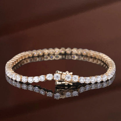 6ct Tennis Bracelet | 3mm Round Brilliant Diamonds in Solid Gold (Best Seller) Lady Estere Jewellery 14K 18K Lab - Grown Diamond Moissanite