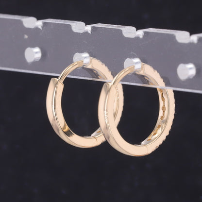 Pillar+ | Pave Diamond Huggie Hoop Earrings (Solid gold)