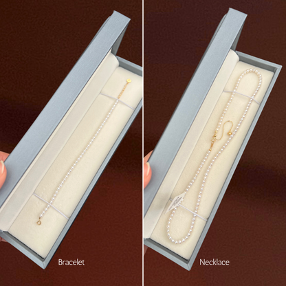 18K Freshwater Baby Akoya Pearl Bracelet - White (Solid Gold)