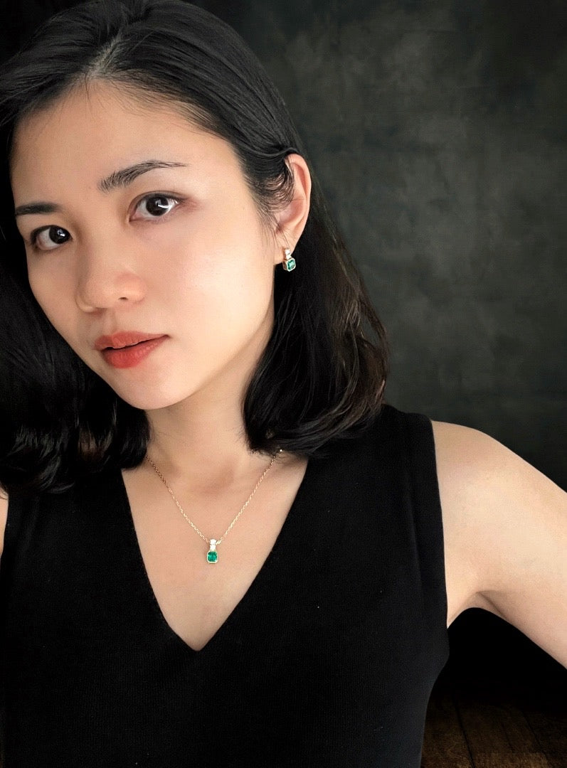 Verde | Columbian Emerald Pendant (Solid Gold)