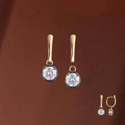 Georgian | Gypsy Setting Detachable Hoop Earrings (Solid Gold)