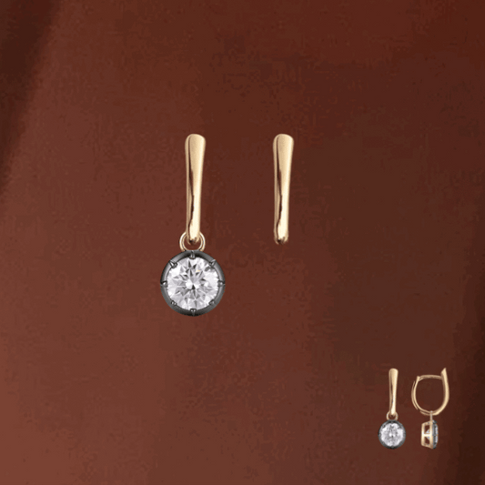 Georgian | Gypsy Setting Detachable Hoop Earrings (Solid Gold)