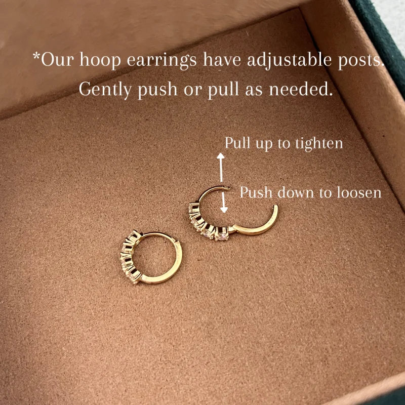 Aurora | Chunky Moissanite Hoop Earrings (Solid Gold) | Lady Estere Jewellery | Worldwide 14K 18K Solid Gold Lab Grown Diamond White Yellow