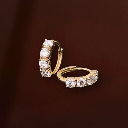 Aurora | Chunky Moissanite Hoop Earrings (Solid Gold) | Lady Estere Jewellery | Worldwide 14K 18K Solid Gold Lab Grown Diamond White Yellow