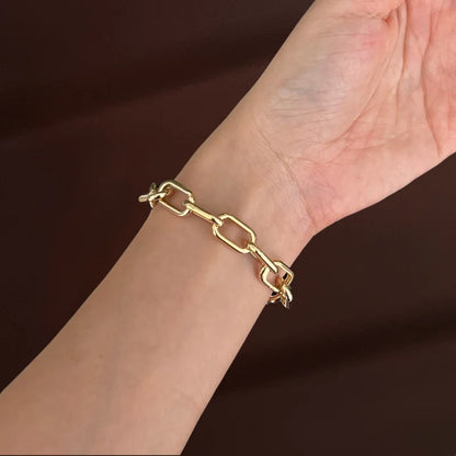 Ava | Ultra Bold Link Chain Bracelet (Solid Gold) | Lady Estere Jewellery | Worldwide 14K 18K Solid Gold Lab-Grown Diamond Moissanite White