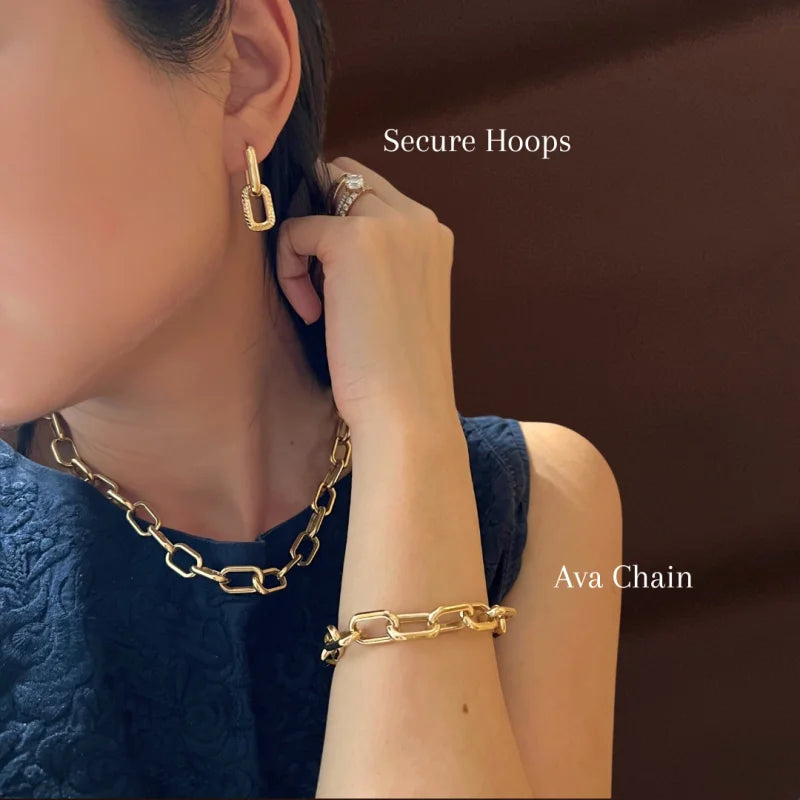 Ava | Ultra Bold Link Chain Bracelet (Solid Gold) | Lady Estere Jewellery | Worldwide 14K 18K Solid Gold Lab-Grown Diamond Moissanite White