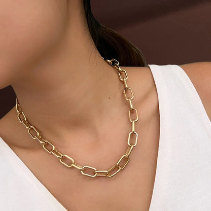 Ava | Ultra Bold Link Chain Necklace (Solid gold) | Lady Estere Jewellery | Worldwide 14K 18K Solid Gold Lab Grown Diamond Moissanite White