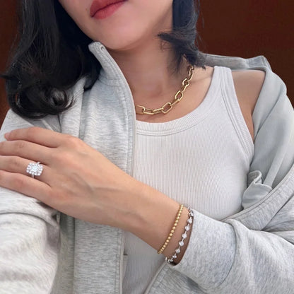 Ava | Ultra Bold Link Chain Necklace (Solid gold) | Lady Estere Jewellery | Worldwide 14K 18K Solid Gold Lab-Grown Diamond Moissanite White