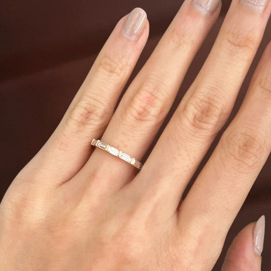 Baguette Cut | 3ct Full Eternity Ring (Solid gold) | Lady Estere Jewellery | Worldwide 14K 18K Solid Gold Lab-Grown Diamond Moissanite