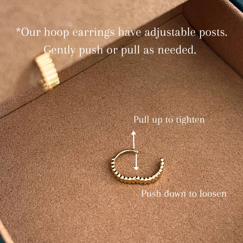 Barre | Fluted Hoop Earrings (Solid Gold) | Lady Estere Jewellery | Worldwide Shipping 14K 18K Solid Gold Lab Grown Diamond Moissanite