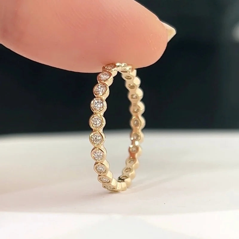 Bonbon | Diamond or Moissanite Eternity Ring (Solid gold) | Lady Estere Jewellery 14K 18K Solid Gold Lab-Grown White Yellow Rose SG, AU,