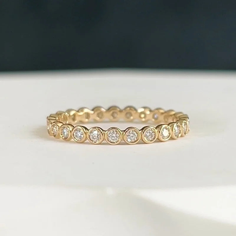 Bonbon | Diamond or Moissanite Eternity Ring (Solid gold) | Lady Estere Jewellery 14K 18K Solid Gold Lab-Grown White Yellow Rose SG, AU,