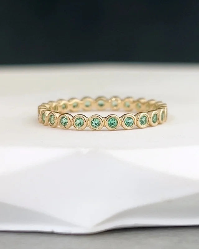 Bonbon | Gemstone Eternity Ring (Solid gold) | Lady Estere Jewellery | Worldwide Shipping 14K 18K Solid Gold Lab-Grown Diamond Moissanite