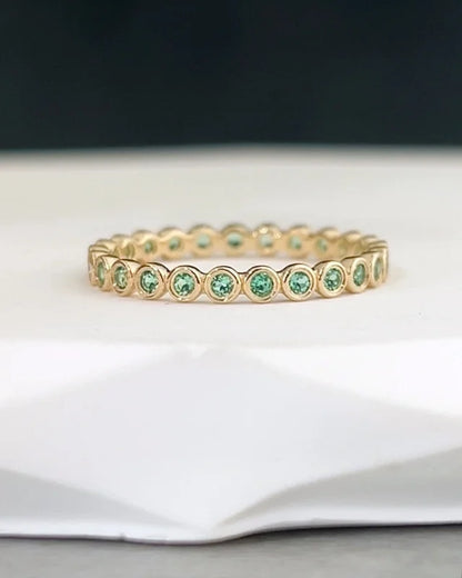 Bonbon | Gemstone Eternity Ring (Solid gold) | Lady Estere Jewellery | Worldwide Shipping 14K 18K Solid Gold Lab-Grown Diamond Moissanite