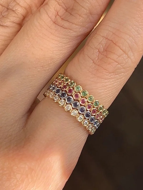 Bonbon | Gemstone Eternity Ring (Solid gold) | Lady Estere Jewellery | Worldwide Shipping 14K 18K Solid Gold Lab-Grown Diamond Moissanite