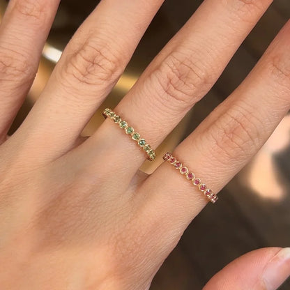 Bonbon | Gemstone Eternity Ring (Solid gold) | Lady Estere Jewellery | Worldwide Shipping 14K 18K Solid Gold Lab-Grown Diamond Moissanite