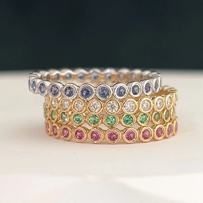 Bonbon | Gemstone Eternity Ring (Solid gold) | Lady Estere Jewellery | Worldwide Shipping 14K 18K Solid Gold Lab-Grown Diamond Moissanite