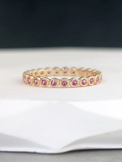 Bonbon | Gemstone Eternity Ring (Solid gold) | Lady Estere Jewellery | Worldwide Shipping 14K 18K Solid Gold Lab-Grown Diamond Moissanite