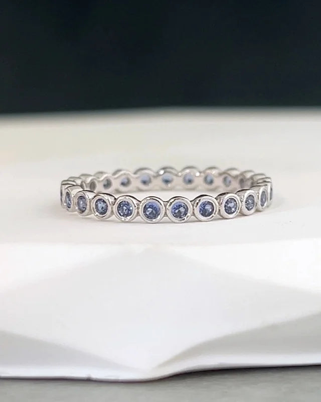 Bonbon | Gemstone Eternity Ring (Solid gold) | Lady Estere Jewellery | Worldwide Shipping 14K 18K Solid Gold Lab-Grown Diamond Moissanite