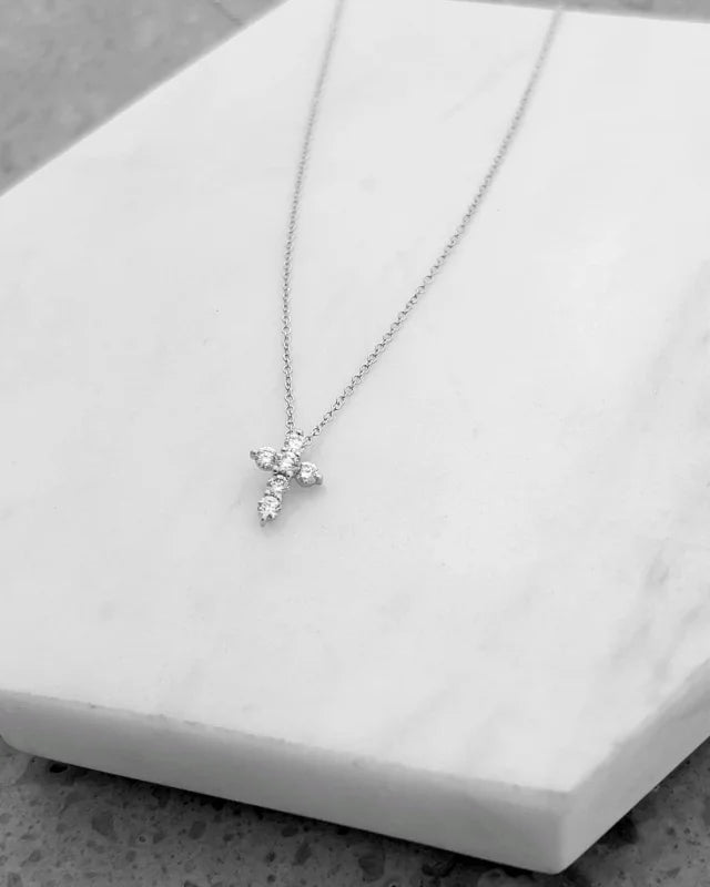 Charis | Mini Lab Grown Diamond Necklace (Solid Gold) | Lady Estere Jewellery | Worldwide 14K 18K Solid Gold Moissanite White Yellow Rose