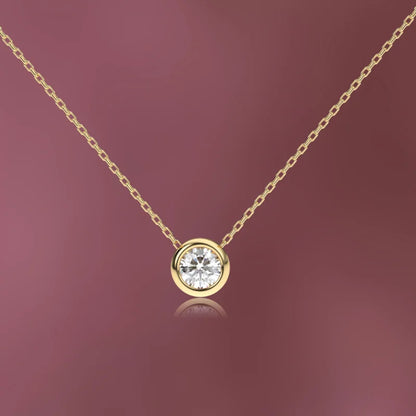 Chosen | Rolling Solitaire Necklace (Solid Gold) | Lady Estere Jewellery | Worldwide 14K 18K Solid Gold Lab-Grown Diamond Moissanite White