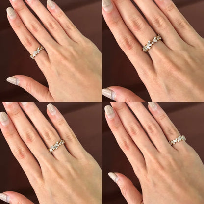 Confetti | 2ct Baguette & Round Cut Cluster Eternity Ring (Solid Gold) | Lady Estere Jewellery 14K 18K Solid Gold Lab Grown Diamond