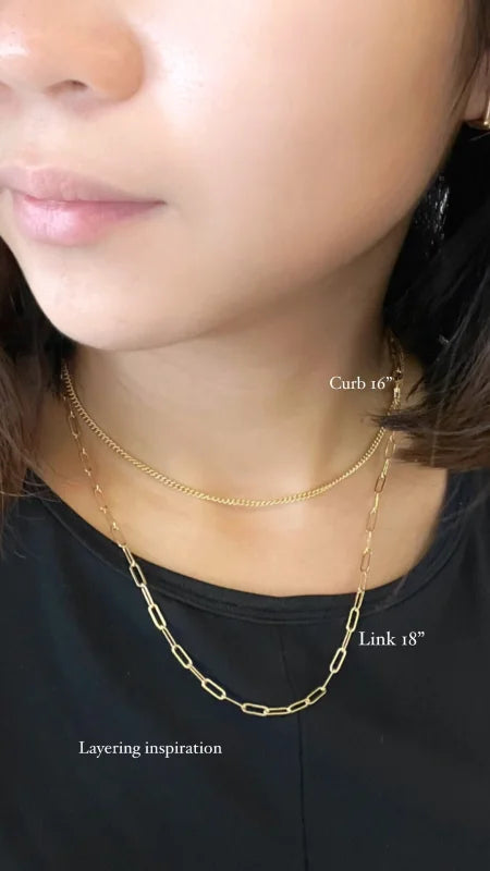 Curb Chain | Necklace | Lady Estere Jewellery | Worldwide Shipping 14K 18K Solid Gold Lab-Grown Diamond Moissanite White Yellow Rose SG,