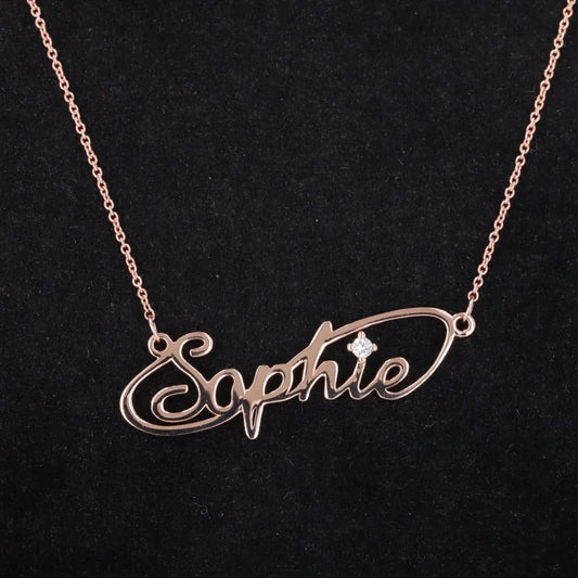 Custom Sophie Necklace with Lab Grown Diamond | Lady Estere Jewellery | Worldwide Shipping 14K 18K Solid Gold Lab-Grown Moissanite White