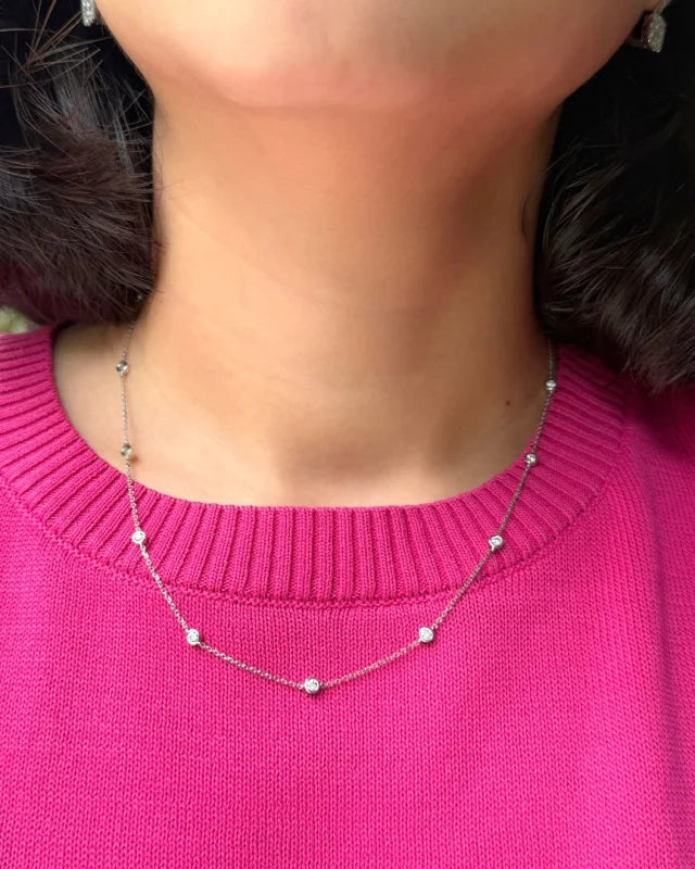 DBTY v2 | Diamonds By the Yard Station Necklace (Solid Gold) | Lady Estere Jewellery 14K 18K Solid Gold Lab-Grown Diamond Moissanite White