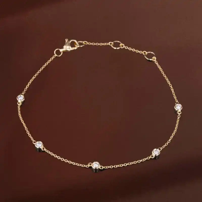 Diamonds By the Yard | Five Piece Bracelet (Solid Gold) | Lady Estere Jewellery 14K 18K Solid Gold Lab Grown Diamond Moissanite White