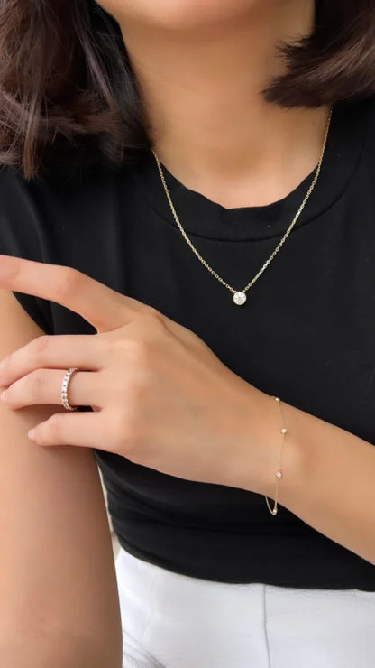 Diamonds By the Yard | Five Piece Bracelet (Solid Gold) Lady Estere Jewellery 14K 18K Solid Gold Lab - Grown Diamond Moissanite White