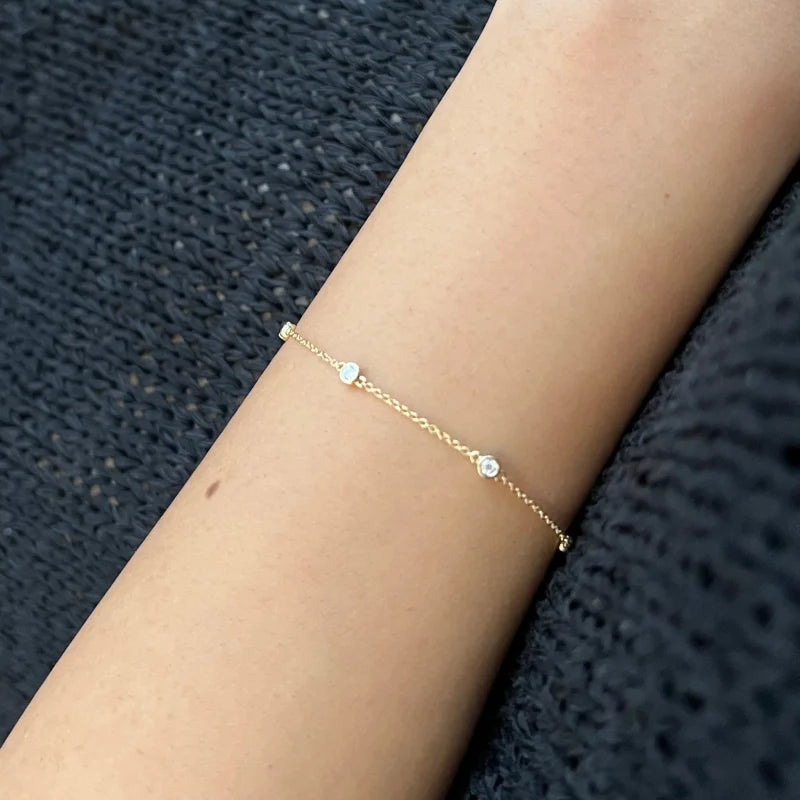 Diamonds By the Yard | Five Piece Bracelet (Solid Gold) Lady Estere Jewellery 14K 18K Solid Gold Lab - Grown Diamond Moissanite White