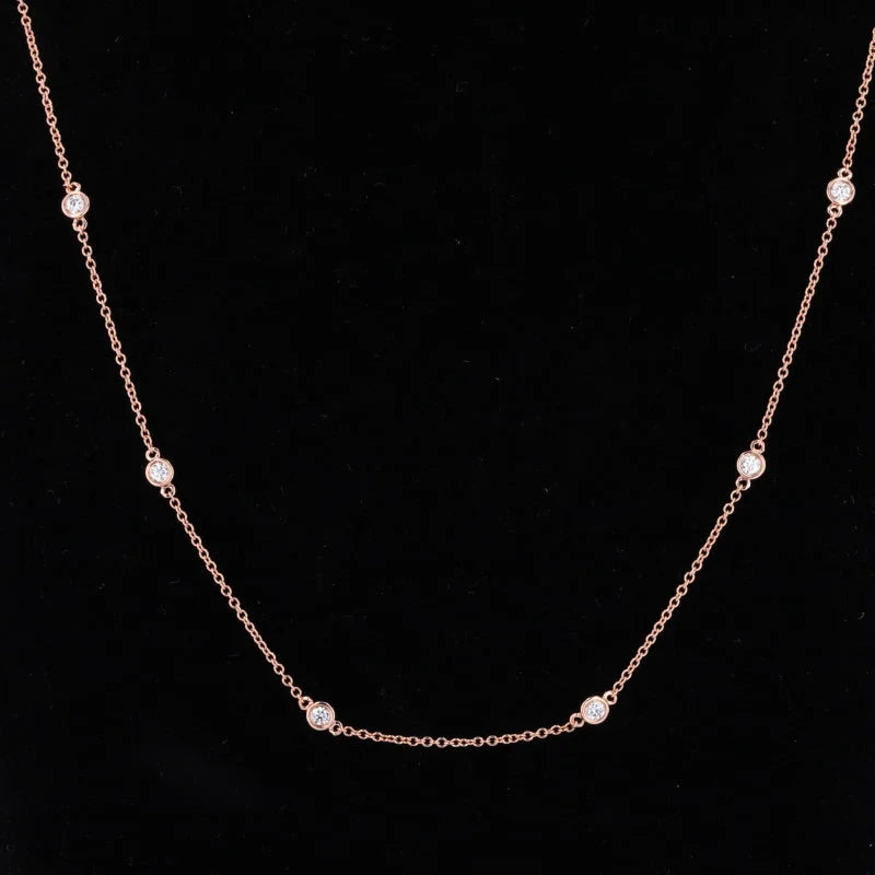 Diamonds By the Yard | Ten Piece Necklace (Solid Gold) | Lady Estere Jewellery 14K 18K Solid Gold Lab Grown Diamond Moissanite White Yellow