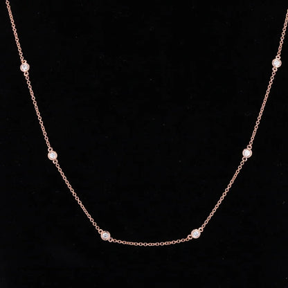 Diamonds By the Yard | Ten Piece Necklace (Solid Gold) | Lady Estere Jewellery 14K 18K Solid Gold Lab Grown Diamond Moissanite White Yellow