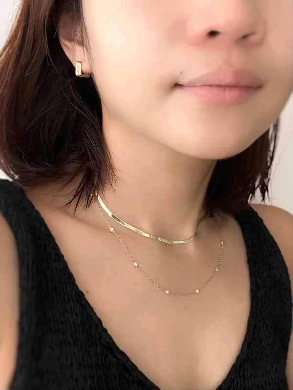 Diamonds By the Yard | Ten Piece Necklace (Solid Gold) | Lady Estere Jewellery 14K 18K Solid Gold Lab Grown Diamond Moissanite White Yellow